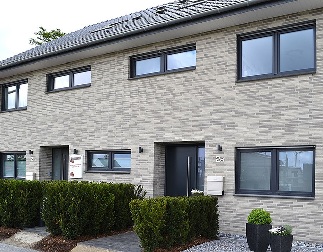 A residential building made of Yukon gray brick