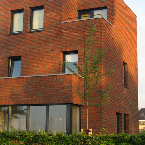 Single-family houses made of Wasserstrich muted shaded brick