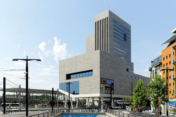 An office building made of gray Yukon brick