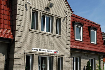 An office building made of gray Yukon brick