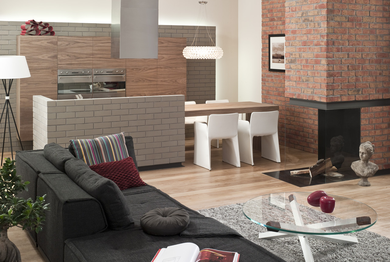Clinker brick in the living room Clinker brick in the living room