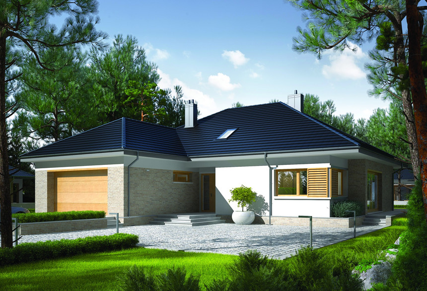 Single-family house Marcel made with the Bergamo flat roof tile 