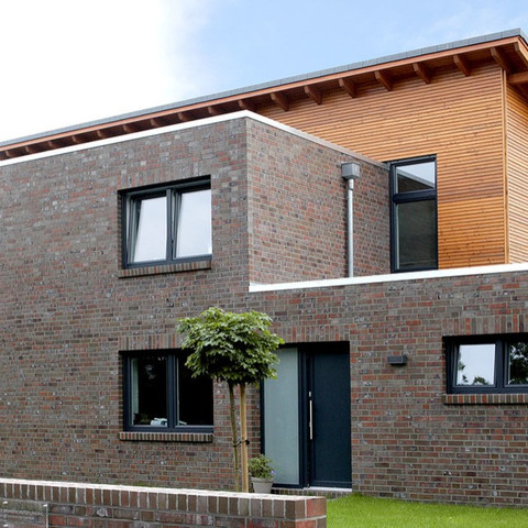 Modern façade covered with Sheffield brick