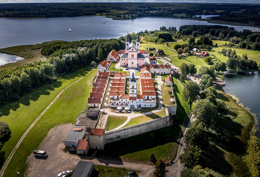 Ornithological observatory made of red natural Bornholm roof tiles